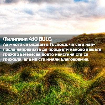 Picture 02 - Филипяни 4:10 BULG - Аз много се радвам в - Bible Verse Picture