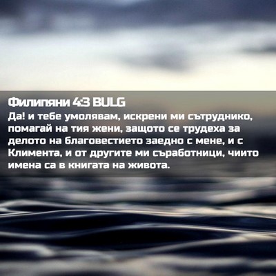 Picture 02 - Филипяни 4:3 BULG - Да! и тебе умолявам, - Bible Verse Picture