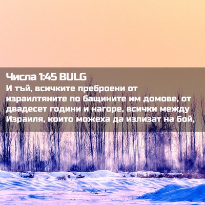 Picture 02 - Числа 1:45 BULG - И тъй, всичките преброени - Bible Verse Picture