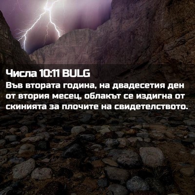 Picture 02 - Числа 10:11 BULG - Във втората година, на - Bible Verse Picture