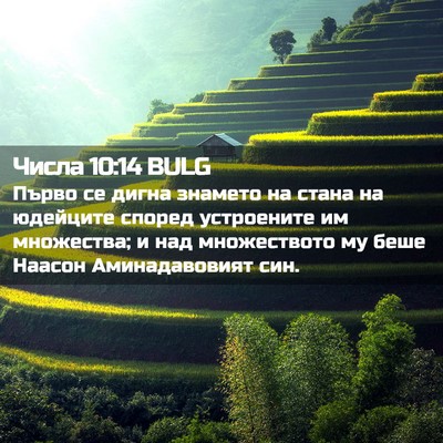 Picture 02 - Числа 10:14 BULG - Първо се дигна знамето на - Bible Verse Picture