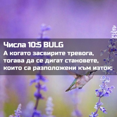 Picture 02 - Числа 10:5 BULG - А когато засвирите - Bible Verse Picture