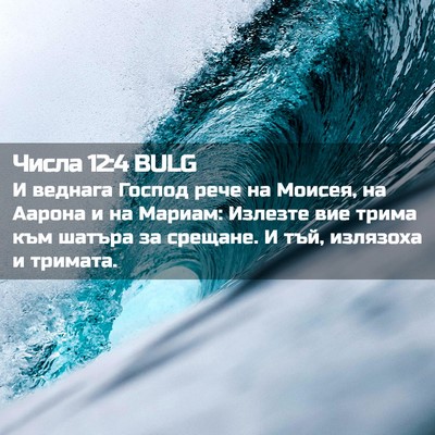 Picture 02 - Числа 12:4 BULG - И веднага Господ рече на - Bible Verse Picture