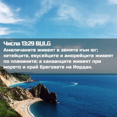 Picture 02 - Числа 13:29 BULG - Амаличаните живеят в - Bible Verse Picture