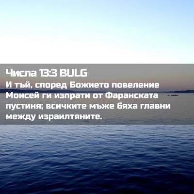 Picture 02 - Числа 13:3 BULG - И тъй, според Божието - Bible Verse Picture