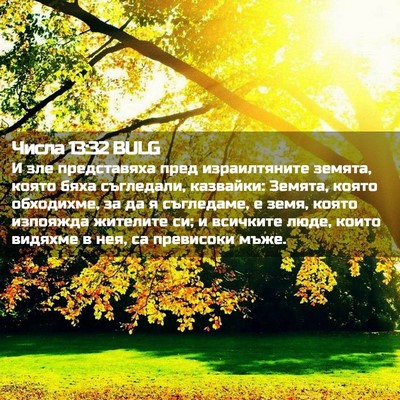 Picture 02 - Числа 13:32 BULG - И зле представяха пред - Bible Verse Picture
