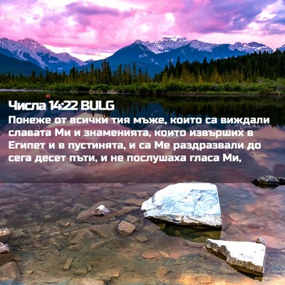 Picture 02 - Числа 14:22 BULG - Понеже от всички тия мъже, - Bible Verse Picture