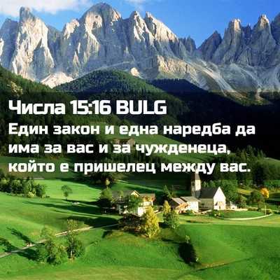 Picture 02 - Числа 15:16 BULG - Един закон и една наредба - Bible Verse Picture