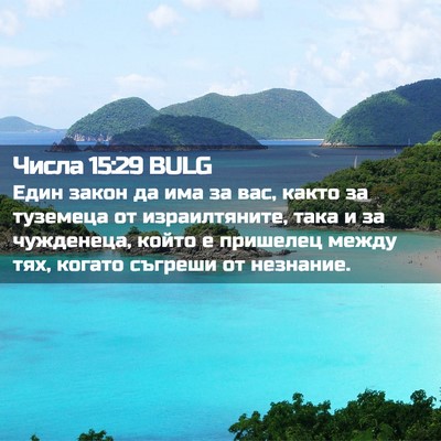 Picture 02 - Числа 15:29 BULG - Един закон да има за вас, - Bible Verse Picture