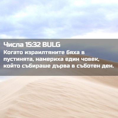 Picture 02 - Числа 15:32 BULG - Когато израилтяните бяха в - Bible Verse Picture