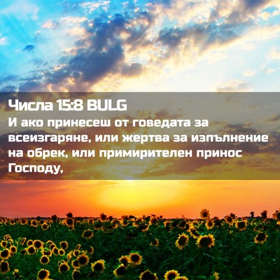 Picture 02 - Числа 15:8 BULG - И ако принесеш от говедата - Bible Verse Picture