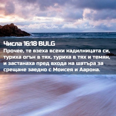 Picture 02 - Числа 16:18 BULG - Прочее, те взеха всеки - Bible Verse Picture