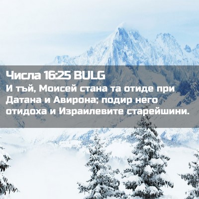 Picture 02 - Числа 16:25 BULG - И тъй, Моисей стана та - Bible Verse Picture