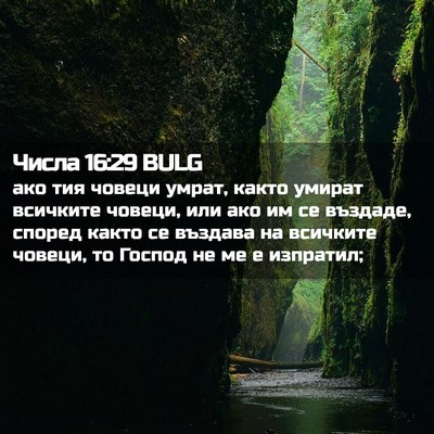 Picture 02 - Числа 16:29 BULG - ако тия човеци умрат, както - Bible Verse Picture