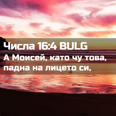 Picture 02 - Числа 16:4 BULG - А Моисей, като чу това, - Bible Verse Picture