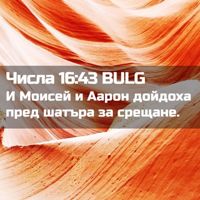 Picture 02 - Числа 16:43 BULG - И Моисей и Аарон дойдоха - Bible Verse Picture