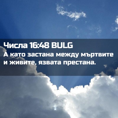 Picture 02 - Числа 16:48 BULG - А като застана между - Bible Verse Picture