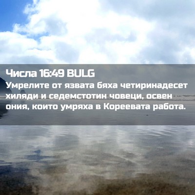 Picture 02 - Числа 16:49 BULG - Умрелите от язвата бяха - Bible Verse Picture