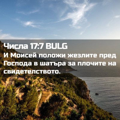 Picture 02 - Числа 17:7 BULG - И Моисей положи жезлите - Bible Verse Picture