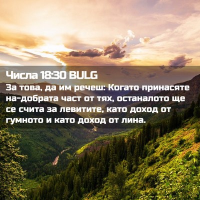 Picture 02 - Числа 18:30 BULG - За това, да им речеш: Когато - Bible Verse Picture