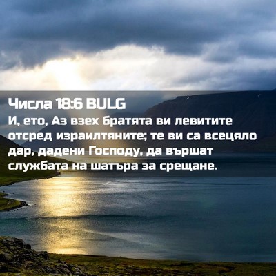 Picture 02 - Числа 18:6 BULG - И, ето, Аз взех братята ви - Bible Verse Picture