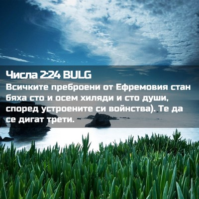 Picture 02 - Числа 2:24 BULG - Всичките преброени от - Bible Verse Picture