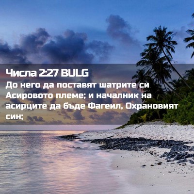 Picture 02 - Числа 2:27 BULG - До него да поставят - Bible Verse Picture