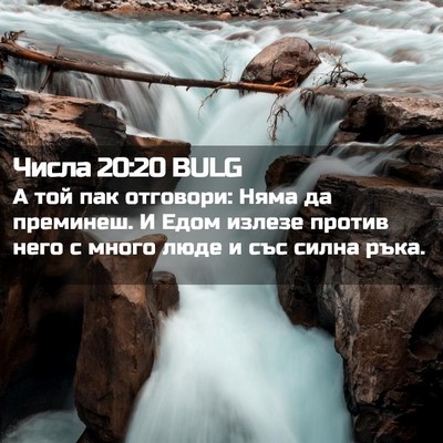 Picture 02 - Числа 20:20 BULG - А той пак отговори: Няма да - Bible Verse Picture
