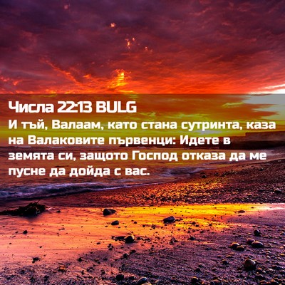 Picture 02 - Числа 22:13 BULG - И тъй, Валаам, като стана - Bible Verse Picture