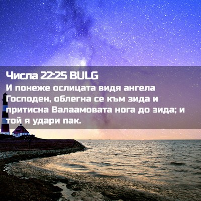 Picture 02 - Числа 22:25 BULG - И понеже ослицата видя - Bible Verse Picture
