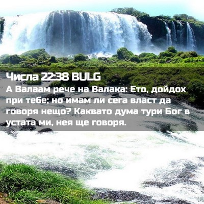 Picture 02 - Числа 22:38 BULG - А Валаам рече на Валака: - Bible Verse Picture