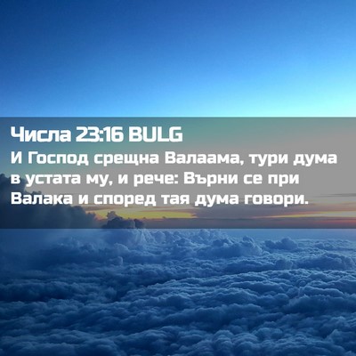 Picture 02 - Числа 23:16 BULG - И Господ срещна Валаама, - Bible Verse Picture