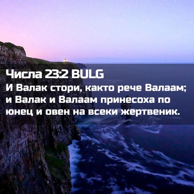 Picture 02 - Числа 23:2 BULG - И Валак стори, както рече - Bible Verse Picture