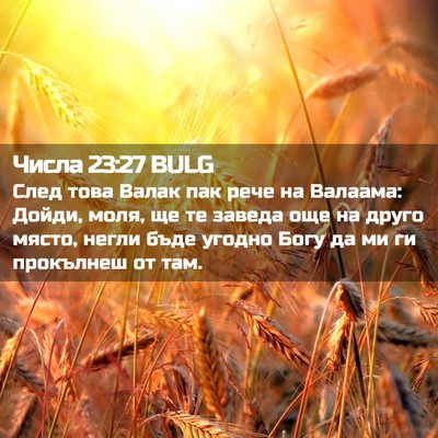 Picture 02 - Числа 23:27 BULG - След това Валак пак рече на - Bible Verse Picture