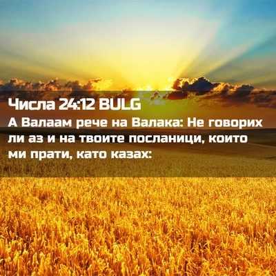 Picture 02 - Числа 24:12 BULG - А Валаам рече на Валака: Не - Bible Verse Picture