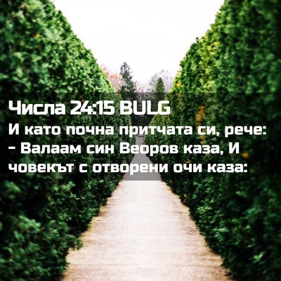 Picture 02 - Числа 24:15 BULG - И като почна притчата си, - Bible Verse Picture