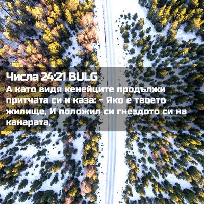 Picture 02 - Числа 24:21 BULG - А като видя кенейците - Bible Verse Picture