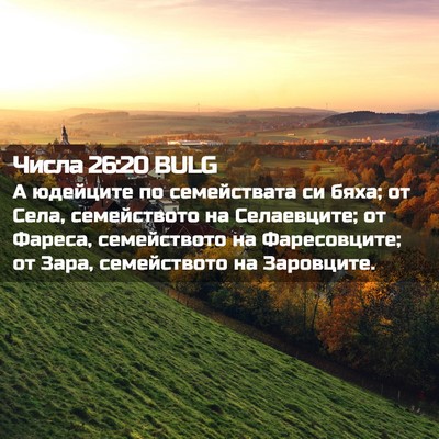 Picture 02 - Числа 26:20 BULG - А юдейците по семействата - Bible Verse Picture