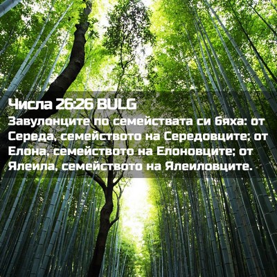 Picture 02 - Числа 26:26 BULG - Завулонците по - Bible Verse Picture