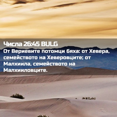 Picture 02 - Числа 26:45 BULG - От Вериевите потомци бяха: - Bible Verse Picture