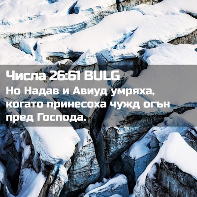 Picture 02 - Числа 26:61 BULG - Но Надав и Авиуд умряха, - Bible Verse Picture
