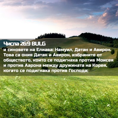 Picture 02 - Числа 26:9 BULG - и синовете на Елиава: - Bible Verse Picture
