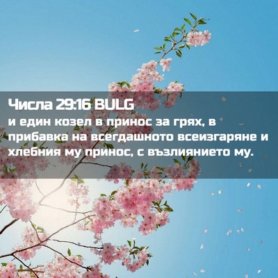 Picture 02 - Числа 29:16 BULG - и един козел в принос за - Bible Verse Picture