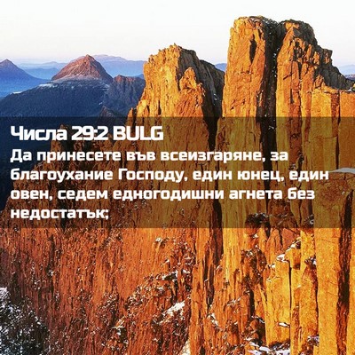 Picture 02 - Числа 29:2 BULG - Да принесете във - Bible Verse Picture