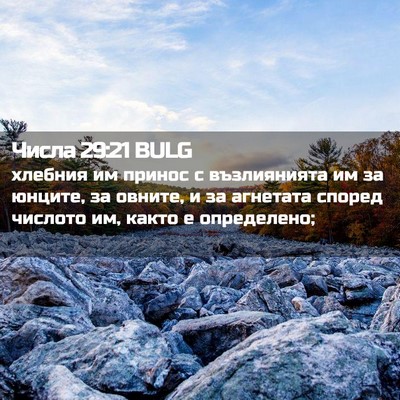 Picture 02 - Числа 29:21 BULG - хлебния им принос с - Bible Verse Picture