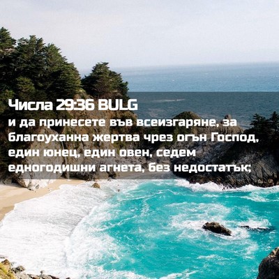 Picture 02 - Числа 29:36 BULG - и да принесете във - Bible Verse Picture