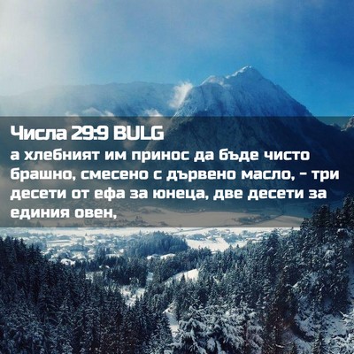 Picture 02 - Числа 29:9 BULG - а хлебният им принос да - Bible Verse Picture