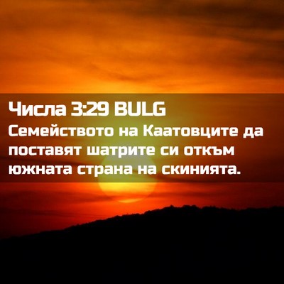 Picture 02 - Числа 3:29 BULG - Семейството на Каатовците - Bible Verse Picture
