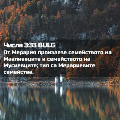 Picture 02 - Числа 3:33 BULG - От Мерария произлезе - Bible Verse Picture