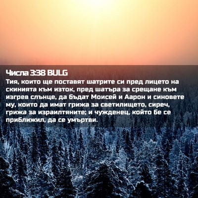 Picture 02 - Числа 3:38 BULG - Тия, които ще поставят - Bible Verse Picture